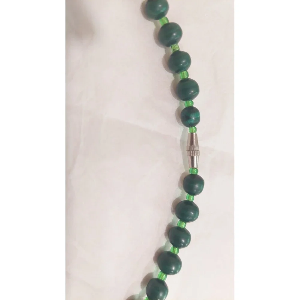 Graduated Malachite Beaded Necklace 18